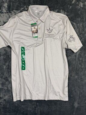 Greg Norman Mens XL MJ Holdings White Polo Shirt ML75 UPF 50+ Moisture Wicking